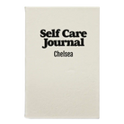 Small white leatherette journal laser etched with 'Self Care' design