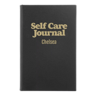 Small black/gold leatherette journal laser etched with 'Self Care' design