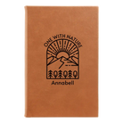 Small rawhide leatherette journal laser etched with 'One with Nature' design