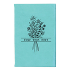Small teal leatherette journal laser etched with 'Bouquet Text' design