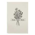 Small white leatherette journal laser etched with 'Bouquet Text' design