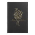Small black/gold leatherette journal laser etched with 'Bouquet Text' design