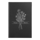 Small black/silver leatherette journal laser etched with 'Bouquet Text' design
