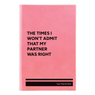 Small pink leatherette sketch book laser etched with 'The Times I wont Admit' design