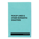 Small teal leatherette journal laser etched with 'Pickup Lines' design