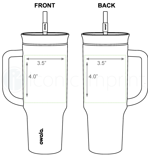 Owala 40 oz Tumbler Imprint Area