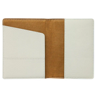 Inside of white leatherette travel passport holder
