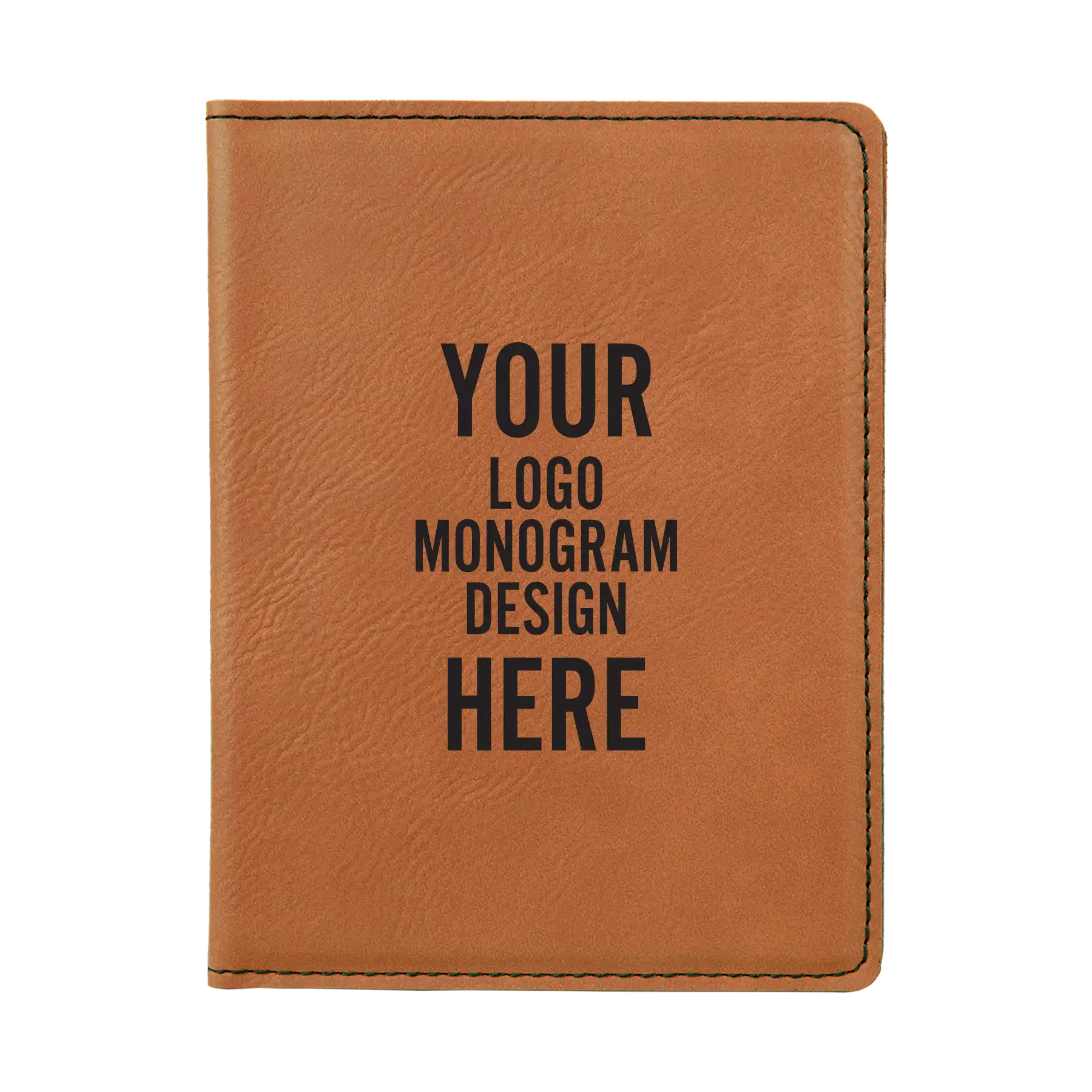 Laser etched rawhide passport holder