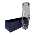 Personalized Clear Crystal Facet Tower Award with Gift Box cry89