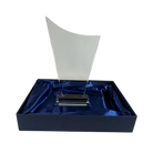 Personalized Contemporary Clear Glass Award with Pedestal Base with Gift Box G2904