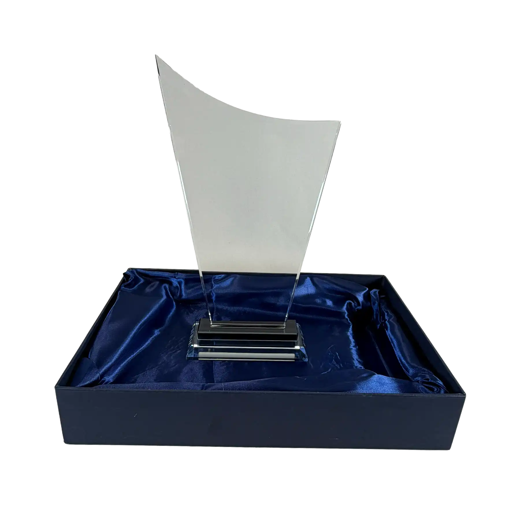 Personalized Contemporary Clear Glass Award with Pedestal Base with Gift Box G2904