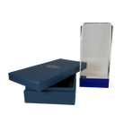 Personalized Premium Series Clear Crystal with Cobalt Crystal Base Award with Gift Box K9052
