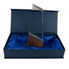 Personalized Peak Sierra Glass with Walnut Base Award with Gift Box srg01
