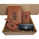 Personalized Travel/Tech Gift Box with cord case, power bank, passport holder, and two luggage tags