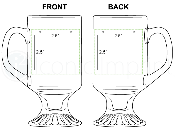Polar Camel 10 oz Clear Footed Coffee Mug Imprint Area
