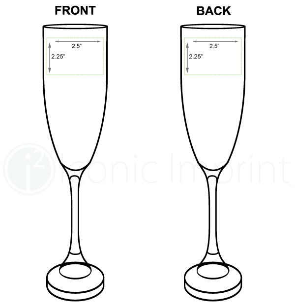 Polar Camel 8 oz Champagne Glass Imprint Area
