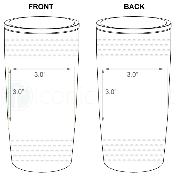 Polar Camel Golf With Dimples 20 oz Tumbler Imprint Area