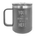 Personalized Polar Camel 15 oz insulated coffee mug with laser etched brand logo, monogram, or design