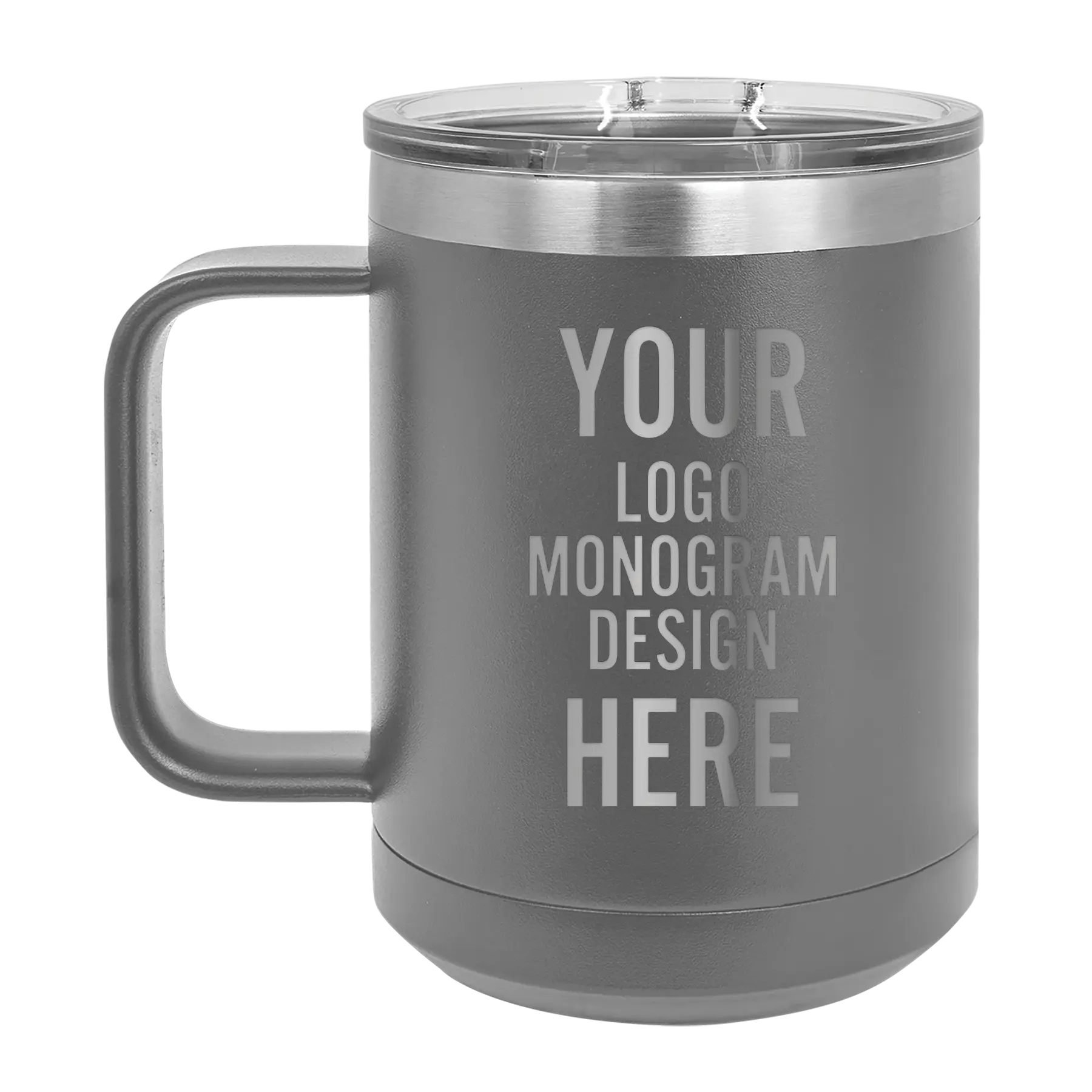 Personalized Polar Camel 15 oz insulated coffee mug with laser etched brand logo, monogram, or design