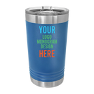 Personalized royal blue Polar Camel 16 oz insulated pint tumbler branded with UV full color logo or design