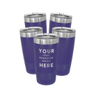 Personalized purple Polar Camel 20 oz vacuum insulated tumbler bundle pack with custom laser engraved logo, monogram, or design, includes sliding lid
