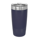 Back of navy Polar Camel 20 oz vacuum insulated tumbler with sliding lid
