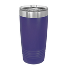 Back of purple Polar Camel 20 oz vacuum insulated tumbler with sliding lid