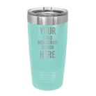 Personalized teal Polar Camel 20 oz vacuum insulated tumbler with custom laser engraved logo, monogram, or design, includes sliding lid