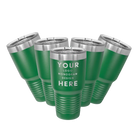 Personalized green Polar Camel 30 oz vacuum insulated tumbler bundle pack with custom laser engraved logo, monogram, or design, includes sliding lid
