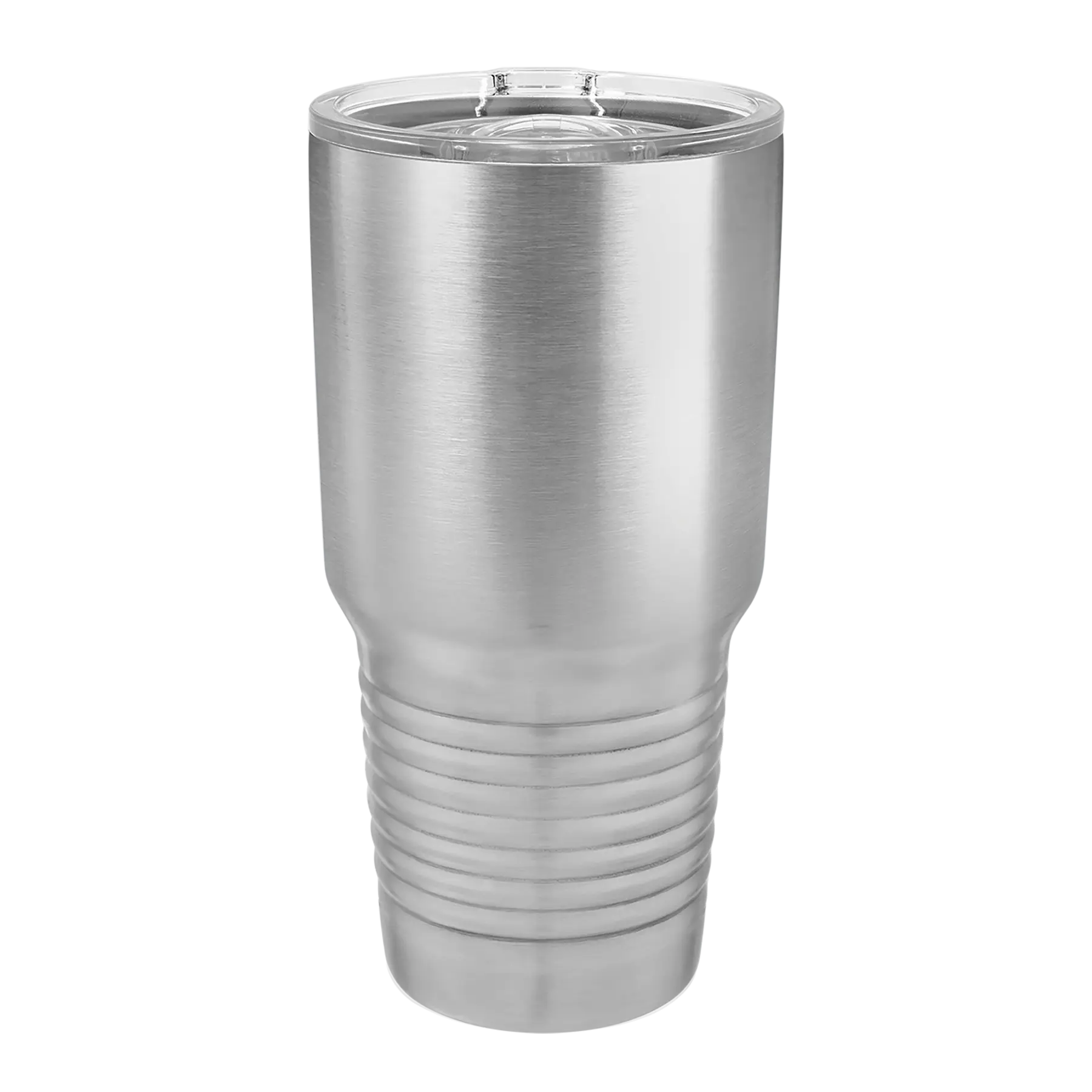 Back of stainless Polar Camel 30 oz vacuum insulated tumbler with sliding lid