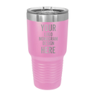 Personalized light purple Polar Camel 30 oz vacuum insulated tumbler with custom laser engraved logo, monogram, or design, includes sliding lid