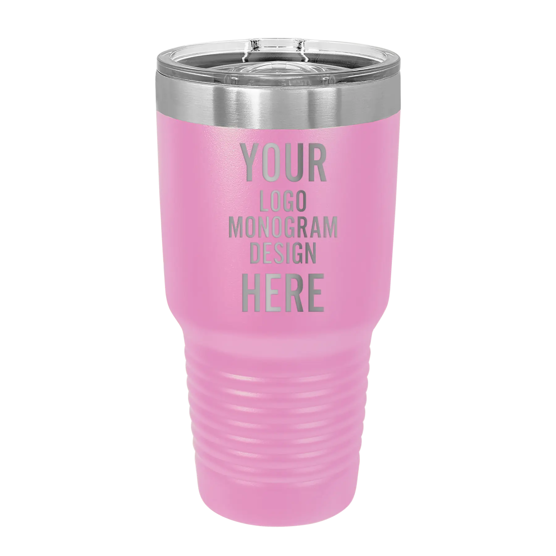 Personalized light purple Polar Camel 30 oz vacuum insulated tumbler with custom laser engraved logo, monogram, or design, includes sliding lid