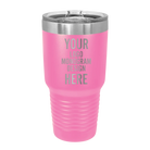 Personalized pink Polar Camel 30 oz vacuum insulated tumbler with custom laser engraved logo, monogram, or design, includes sliding lid