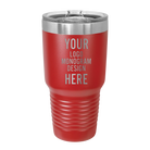 Personalized red Polar Camel 30 oz vacuum insulated tumbler with custom laser engraved logo, monogram, or design, includes sliding lid