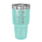 Personalized teal Polar Camel 30 oz vacuum insulated tumbler with custom laser engraved logo, monogram, or design, includes sliding lid