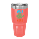 Personalized Polar Camel 30 oz vacuum insulated tumbler with custom full color printed logo, monogram, or design, includes sliding lid