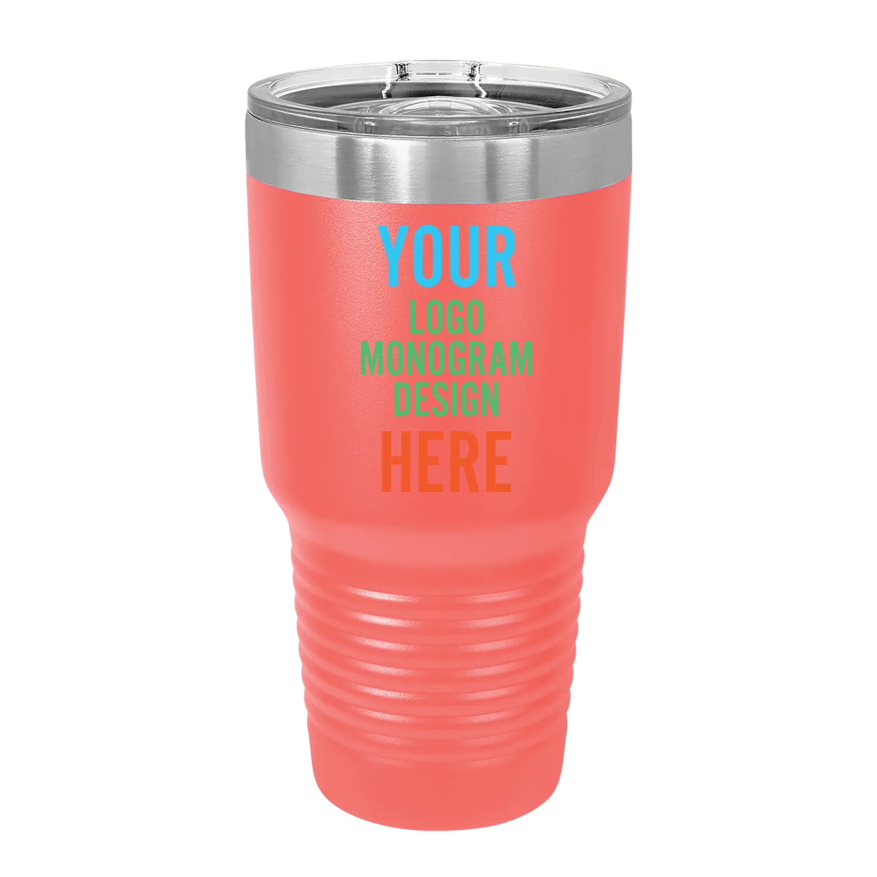 Personalized Polar Camel 30 oz vacuum insulated tumbler with custom full color printed logo, monogram, or design, includes sliding lid