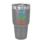 Personalized Polar Camel 30 oz vacuum insulated tumbler with custom full color printed logo, monogram, or design, includes sliding lid