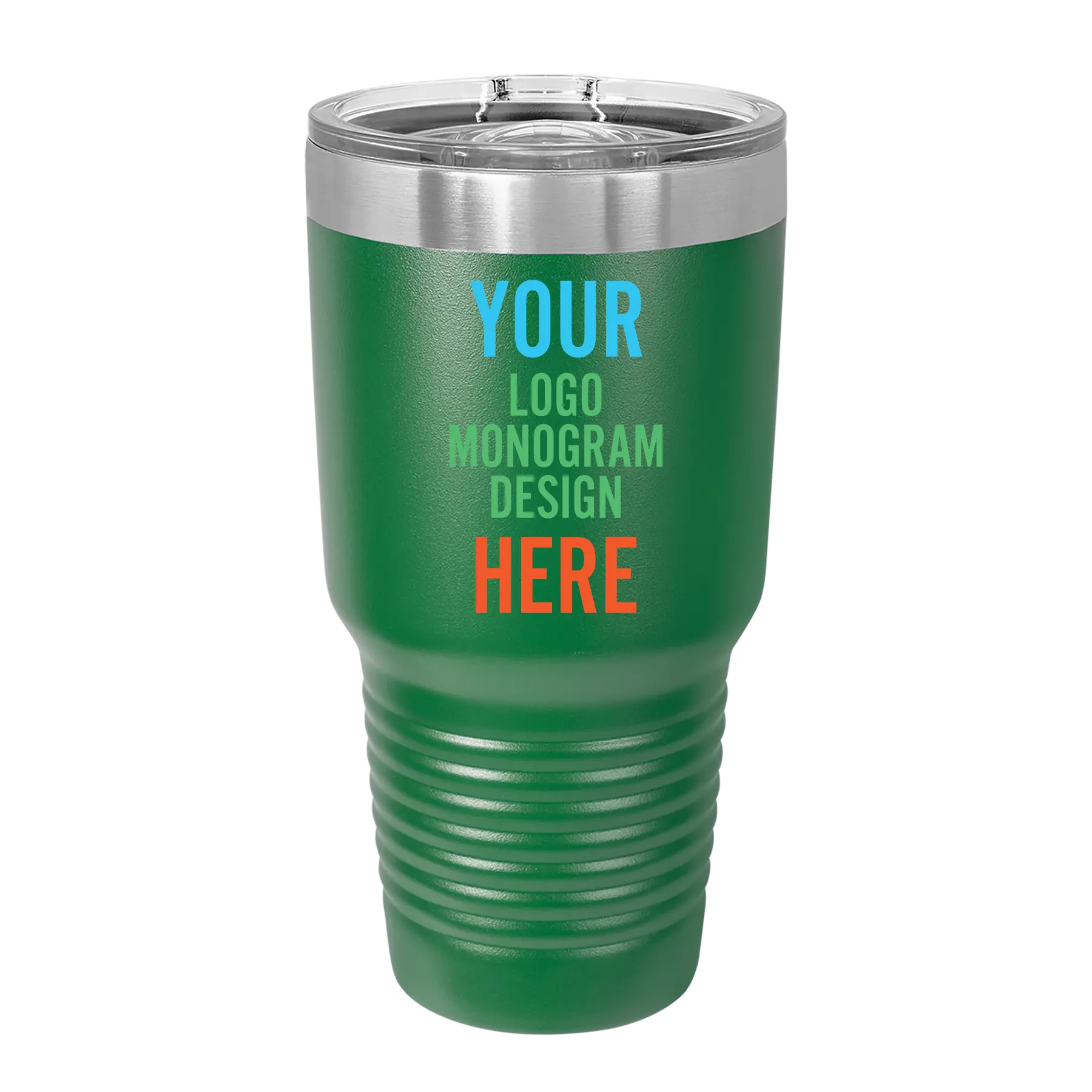 Personalized Polar Camel 30 oz vacuum insulated tumbler with custom full color printed logo, monogram, or design, includes sliding lid