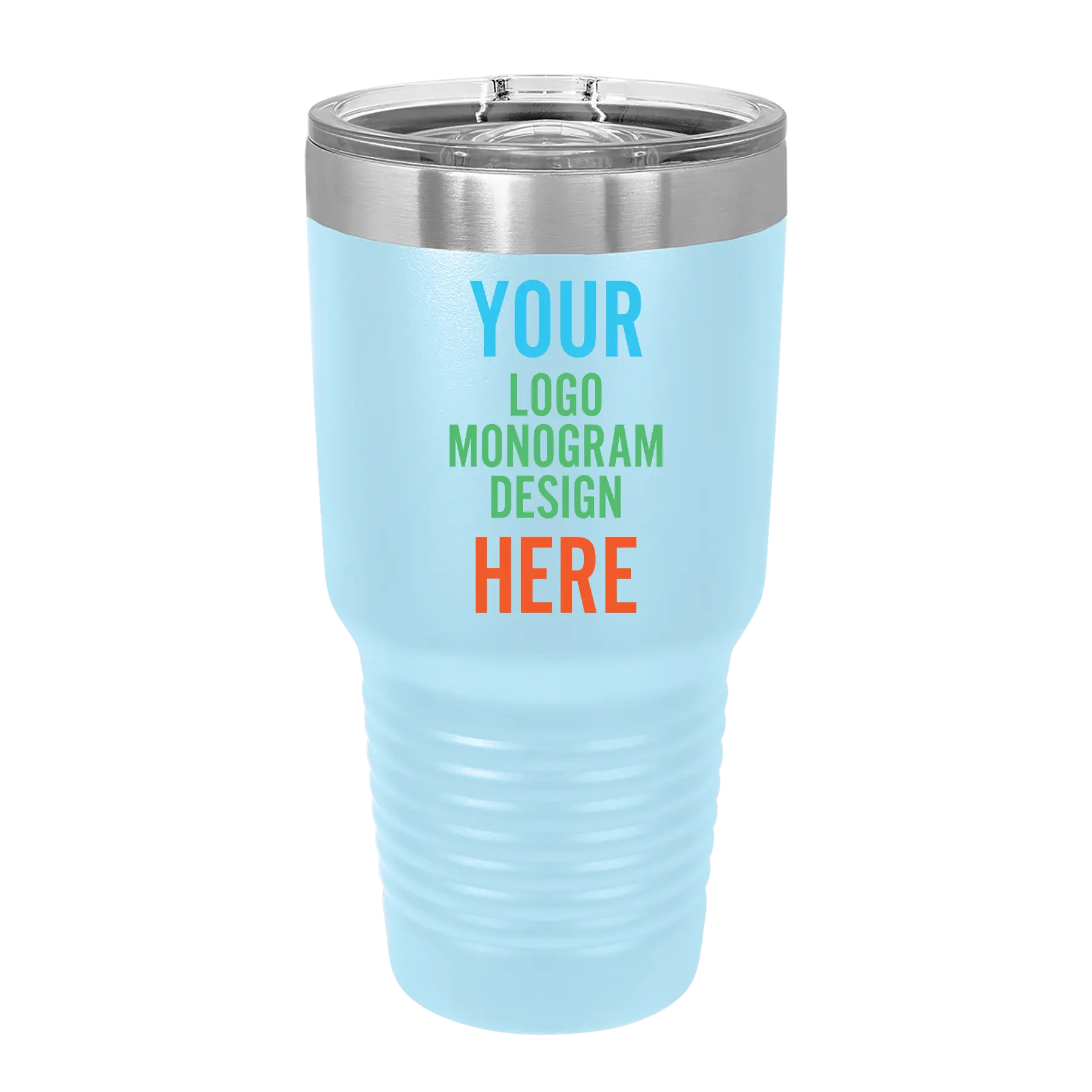 Personalized Polar Camel 30 oz vacuum insulated tumbler with custom full color printed logo, monogram, or design, includes sliding lid