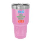 Personalized Polar Camel 30 oz vacuum insulated tumbler with custom full color printed logo, monogram, or design, includes sliding lid