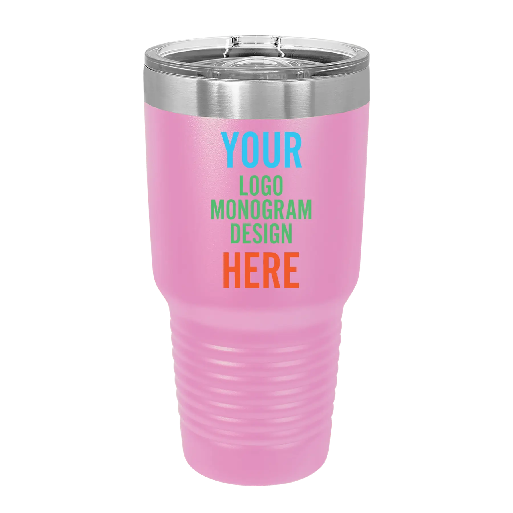 Personalized Polar Camel 30 oz vacuum insulated tumbler with custom full color printed logo, monogram, or design, includes sliding lid