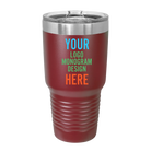 Personalized Polar Camel 30 oz vacuum insulated tumbler with custom full color printed logo, monogram, or design, includes sliding lid