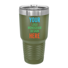 Personalized Polar Camel 30 oz vacuum insulated tumbler with custom full color printed logo, monogram, or design, includes sliding lid