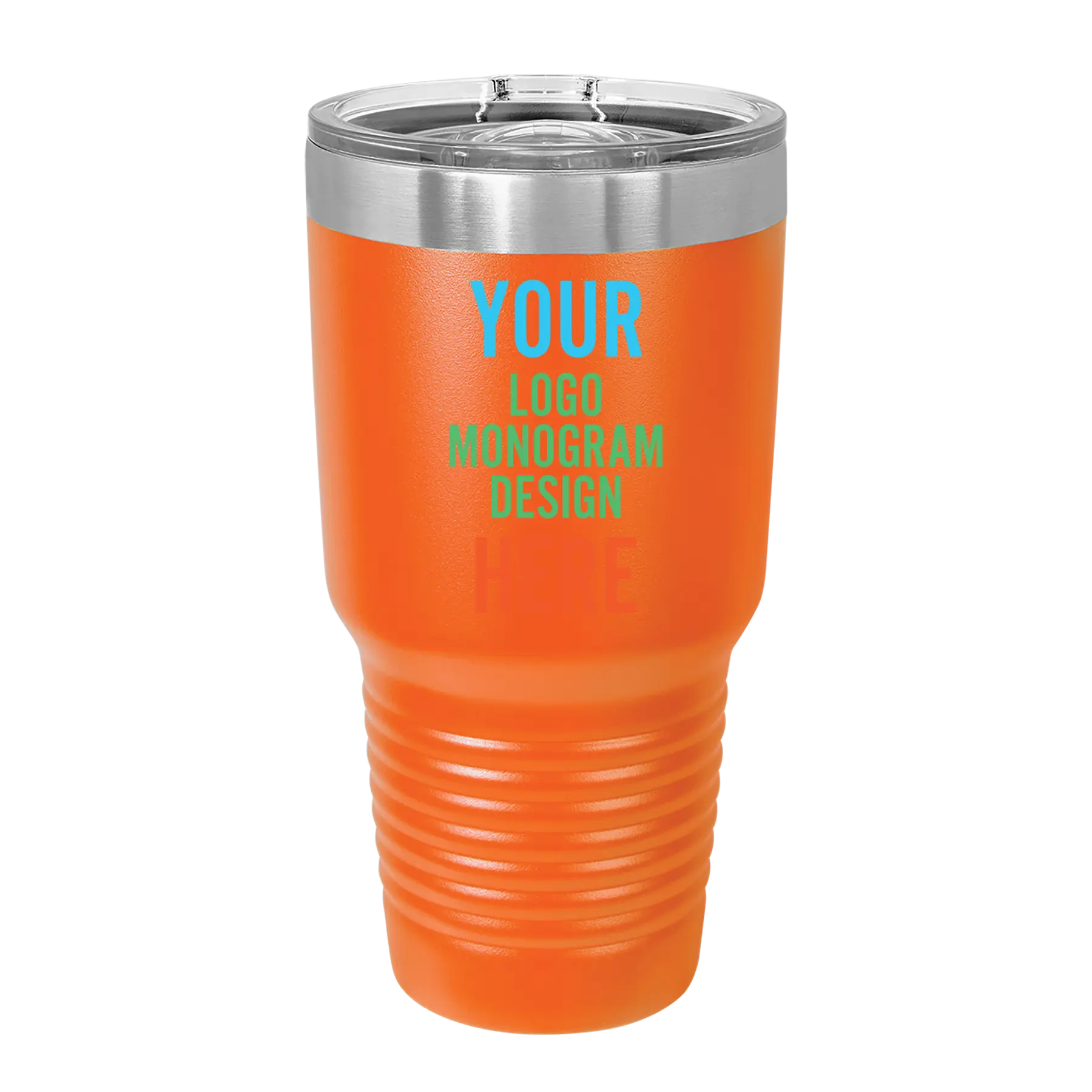 Personalized Polar Camel 30 oz vacuum insulated tumbler with custom full color printed logo, monogram, or design, includes sliding lid