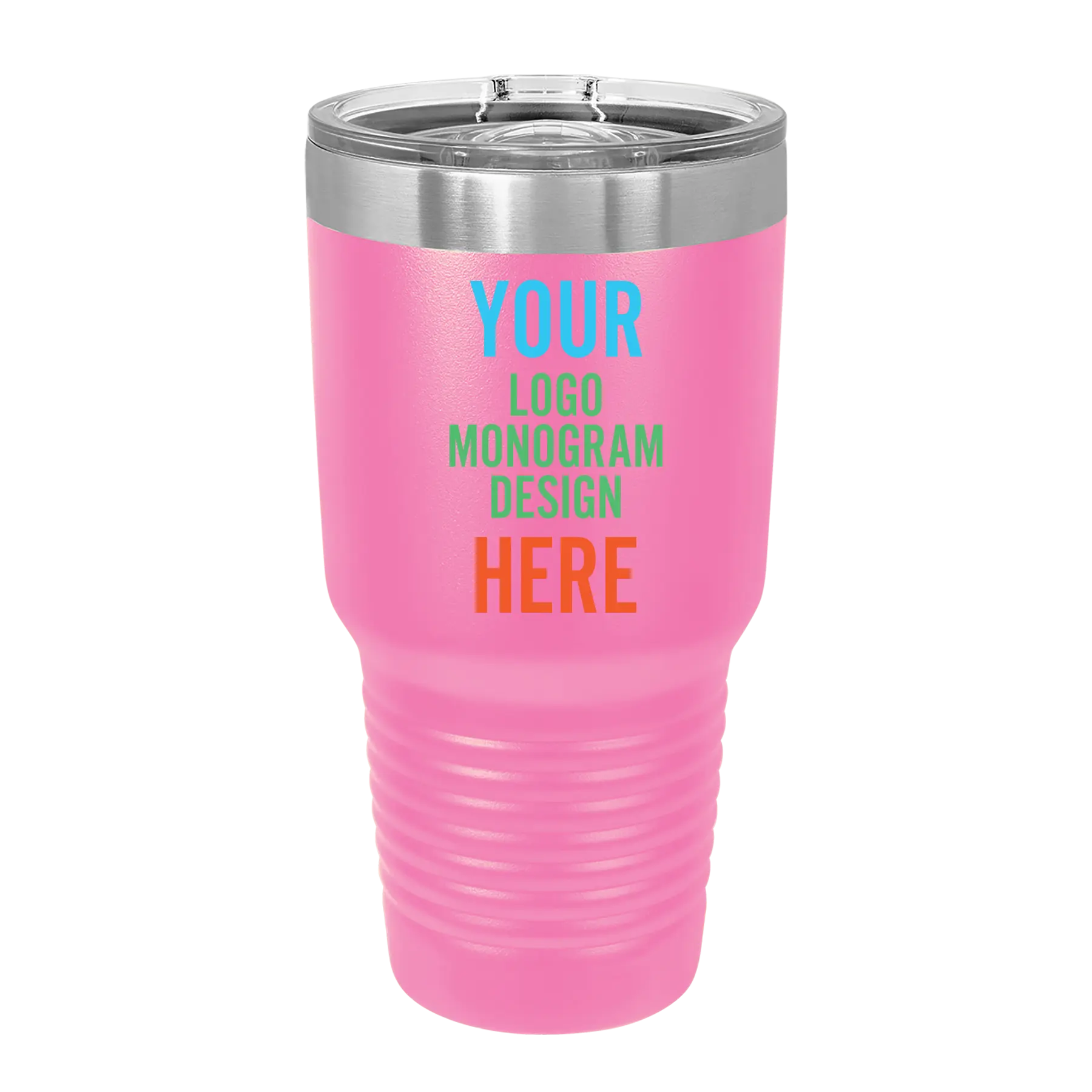Personalized Polar Camel 30 oz vacuum insulated tumbler with custom full color printed logo, monogram, or design, includes sliding lid