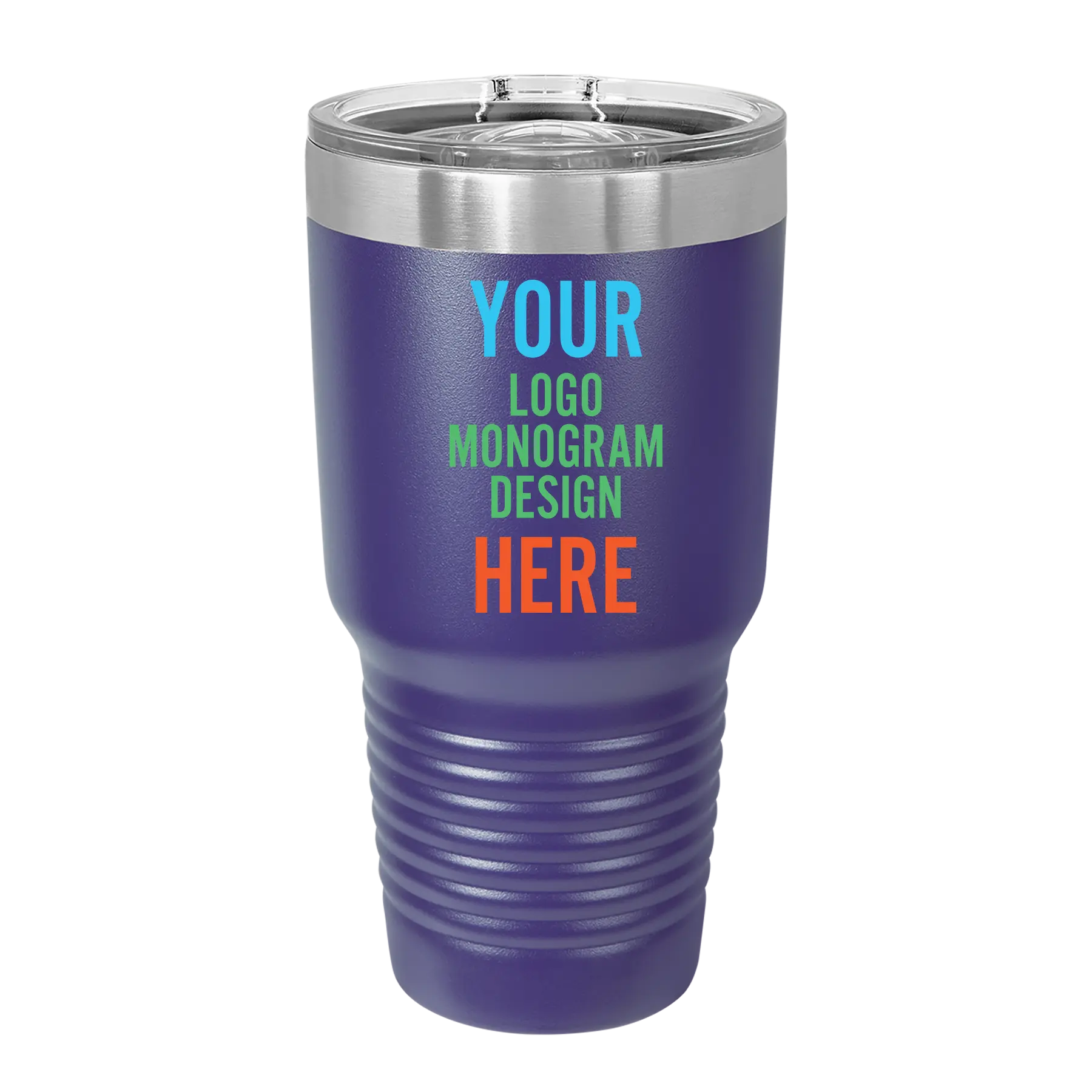 Personalized Polar Camel 30 oz vacuum insulated tumbler with custom full color printed logo, monogram, or design, includes sliding lid