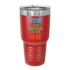 Personalized Polar Camel 30 oz vacuum insulated tumbler with custom full color printed logo, monogram, or design, includes sliding lid