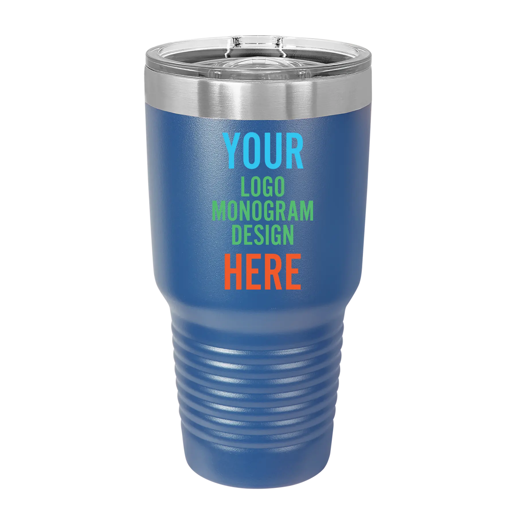 Personalized Polar Camel 30 oz vacuum insulated tumbler with custom full color printed logo, monogram, or design, includes sliding lid