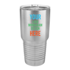 Personalized stainless Polar Camel 30 oz vacuum insulated tumbler with custom full color printed logo, monogram, or design, includes sliding lid